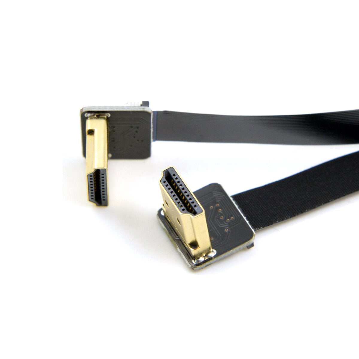 CableccFPV Dual Up Angled 90 Degree HDMI Type A Male to Male HDTV FPC Flat Cable 20cm for Multicopter Aerial Photography