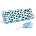 MOFII Wireless Keyboard and Mouse Combo, Compact 2.4G USB Full Size, Cute 110 Keys Keyboard for PC, Notebook, MacBook, Tablet, Laptop, Windows-Blue