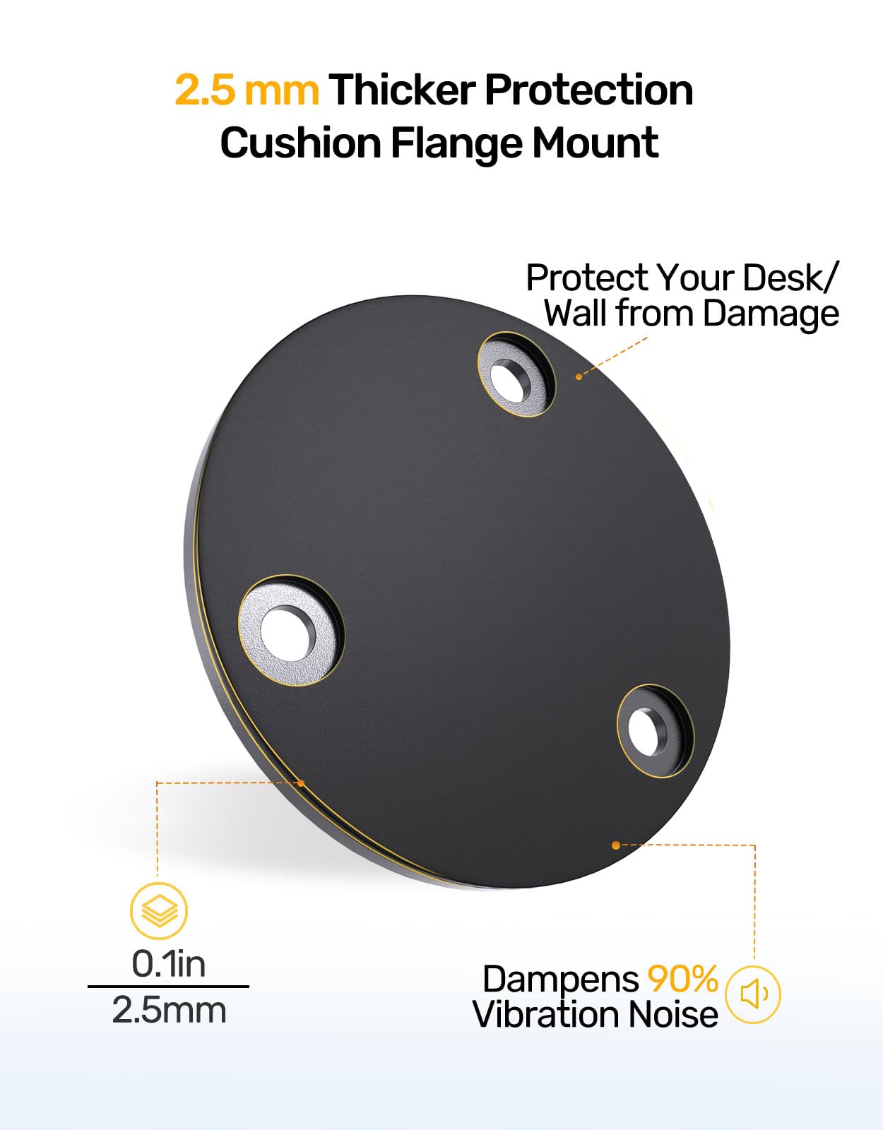 Metal Gooseneck Microphone Flange Mount with Pad for Church, Podium, Studio, Podcasts, Lectures, Broadcasts, Gaming and Streaming, Mic Flange Mount