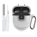 for Google Pixel Buds Pro 2 Case Cover with Lock Clip, Clear TPU Case for Google Pixel Buds Pro1/2, Shockproof Protective Case Skin wtih Keychain