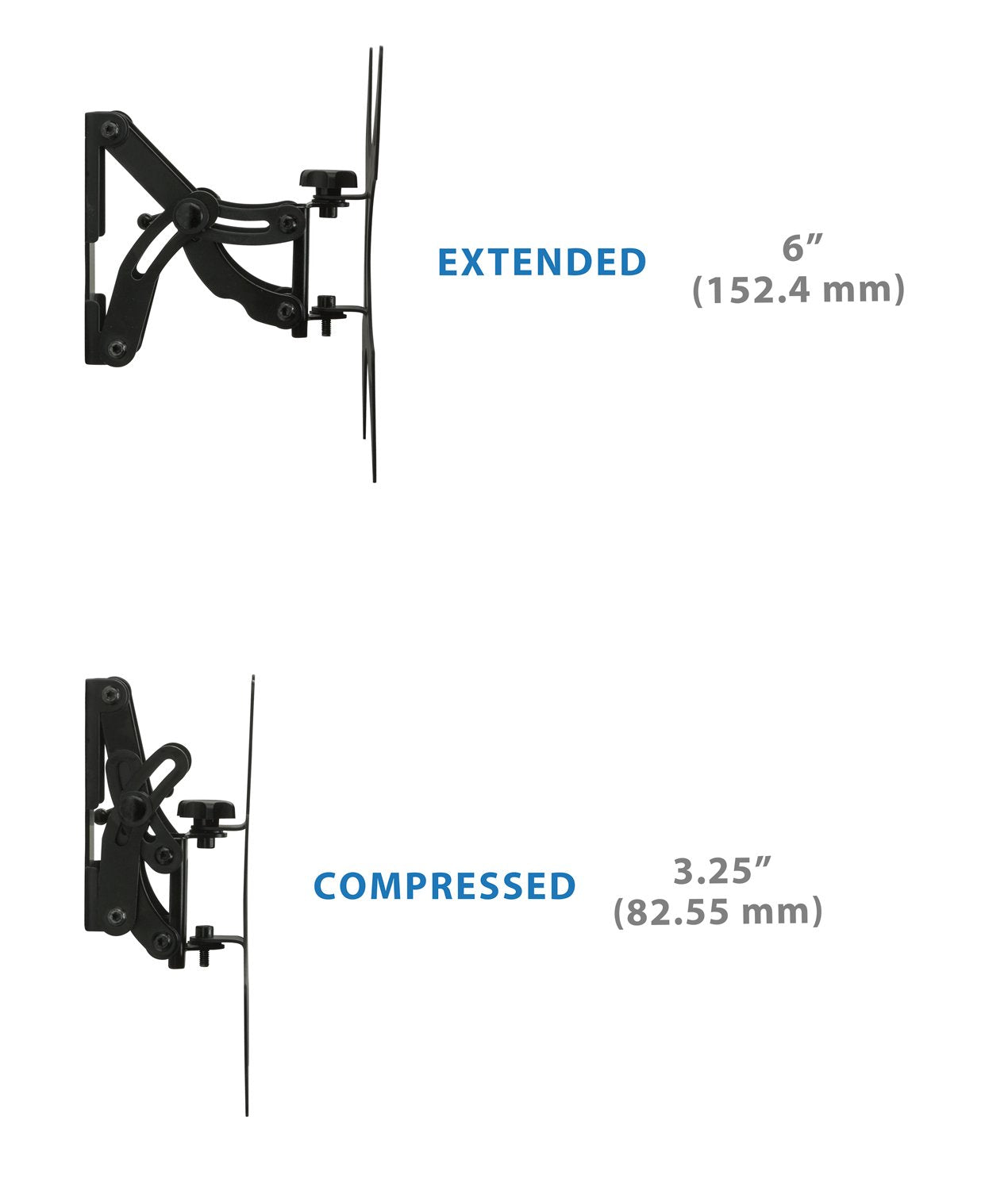 Mount-It Full Motion TV Wall Mount Bracket | Swivel, Tilt & Articulating Arm | VESA 75x75 to 200x200 | Single Stud Installation | Space-Saving TV
