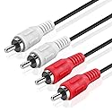 TNP RCA to RCA Audio Cable (25 FT) - 2 RCA Male to Male Red and White Audio Cable - RCA Cables Car Audio Connector Plug Jack Wire Cord for Home