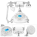 Retro Telephones Landline,EU Type Retro Landline Silver Plated Home Office Telephone,Support and DTMF Backlight Caller ID,Support Electronic