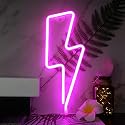 YouOKLight Lightning Bolt Neon Sign Lights, LED Wall Light Night Lights, Battery or USB Powered Neon Lights for Wall Decor, Bedroom, Kids Room, Living