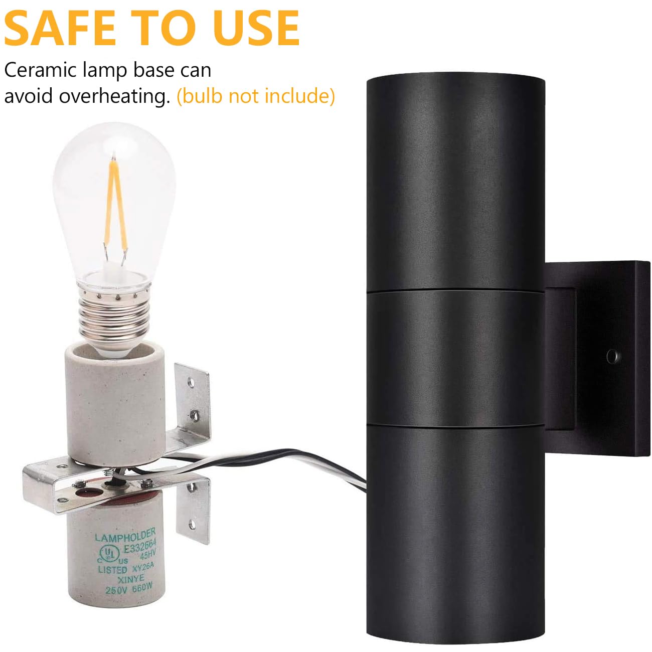 wowlite Modern Outdoor Wall Lights, Up and Down Lights Wall Mount Cylinder Sconce Matte Black, Waterproof Exterior Lights Fixture for Porch Patio