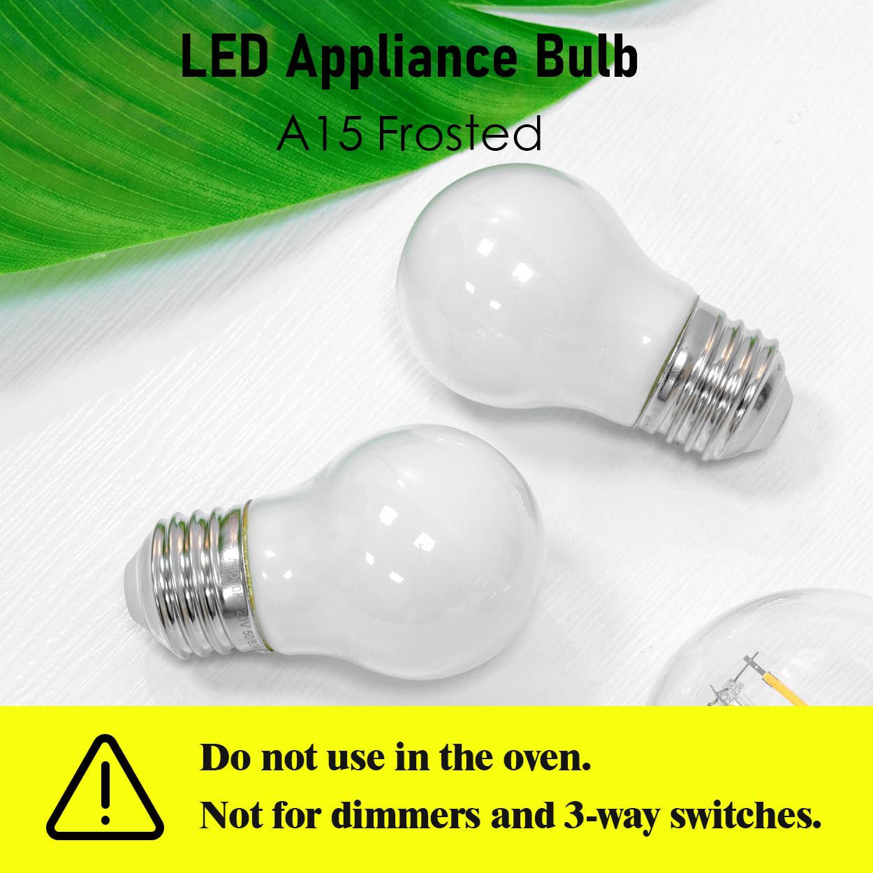 LED Appliance Bulb, 40W Equivalent, Range Hood Light Bulbs, Daylight White 5000K, 5W 500 Lumens, Non-Dimmable, E26 Base, Refrigerator Light Bulb, A15