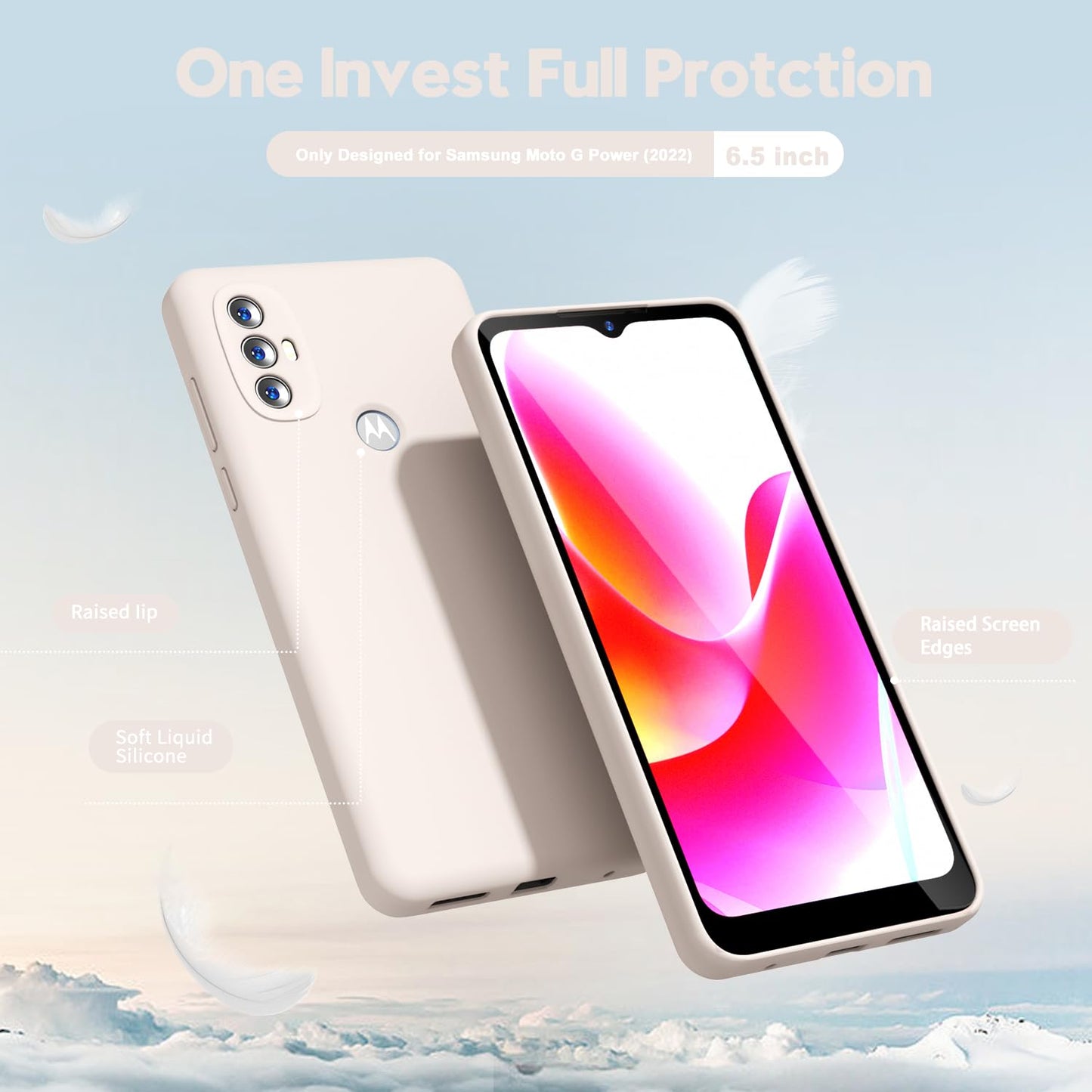 oakxco Silicone Case for Redmi Note 13 5G, Thin Protection Rubber Original Mobile Phone Case, Soft Slim Matte TPU Camera Protection, Shockproof