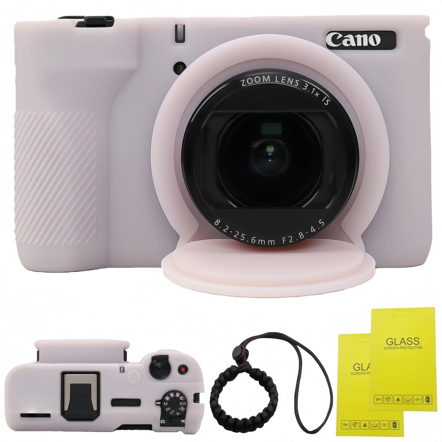 SZHSYJY V1 Case,Camera Case for Canon PowerShot V1 Digital Camera - Soft Silicone Protective Case with Removable Lens Cover, Includes 2 Screen