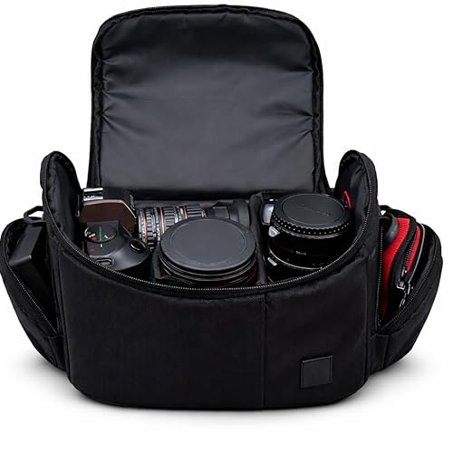 eCostConnection Deluxe Large Digital Camera/Video Padded Carrying Bag/Case for Nikon, Sony, Pentax, Olympus Panasonic, Samsung, and Canon DSLR Cameras