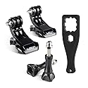 HSU Vertical Surface Quick Mounting J-Hook Buckle Mount, Long Thumb Screw Accessory Kit for GoPro Hero 13 12 11 10 9 8 7 6 5 4 3+ 3 AKASO Campark