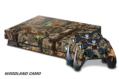 247 Skins Graphics kit Sticker Decal Compatible with Xbox One X and Wireless Controllers - Woodland Camo