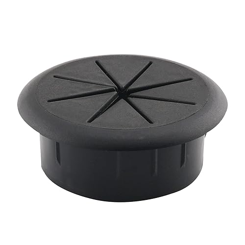 HJGarden 2-inch Desk Cord Grommets Wire Desk Wire Cord Cable Grommets Hole Cover for Office PC Desk Cable Cord Organizer Plastic Cover 50MM, Black