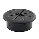 HJGarden 2-inch Desk Cord Grommets Wire Desk Wire Cord Cable Grommets Hole Cover for Office PC Desk Cable Cord Organizer Plastic Cover 50MM, Black