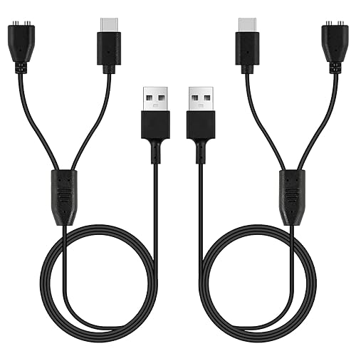 Pack of 2 Charger Cord Replacement for Jugbow/Delupet/Yawpet Training Collar, 2-in-1 USB C and Magnetic Bark Collar Charging Cable