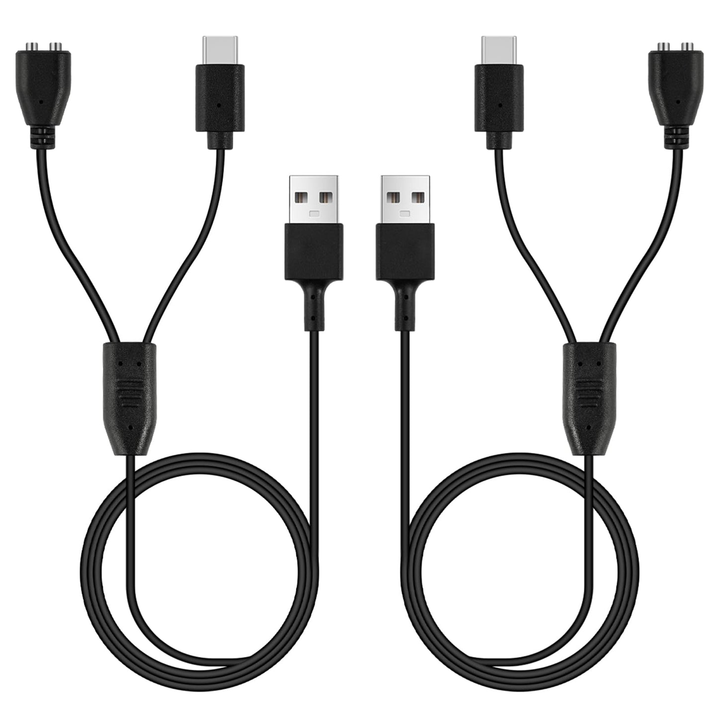 Pack of 2 Charger Cord Replacement for Jugbow/Delupet/Yawpet Training Collar, 2-in-1 USB C and Magnetic Bark Collar Charging Cable