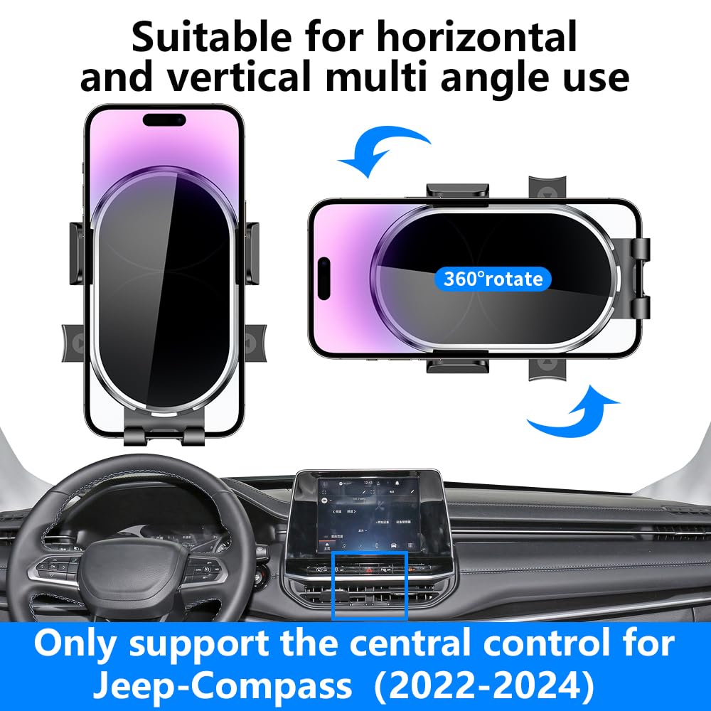 YEGZA Car Phone Holder for Jeep Compass 2022 2023 2024 2025 2026 Auto Accessories Navigation Bracket Interior Decoration Dashboard Cell Mobile Phone