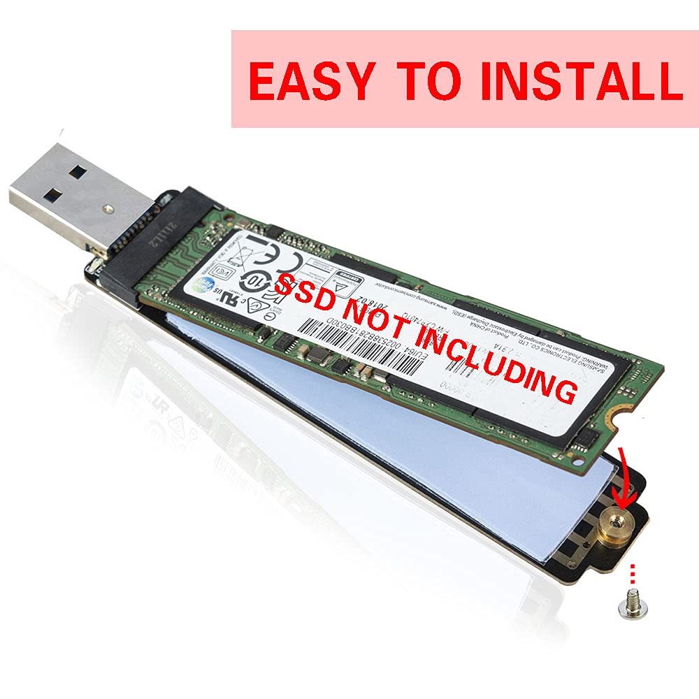 Qphone12 M.2 to USB Adapter, USB3.1 to M.2 NVME Hard Disk Enclosure NGFF PCI-E Protocol, Compatible with NVMe (PCI-e) M Key SSD & (B+M Key SATA Based)