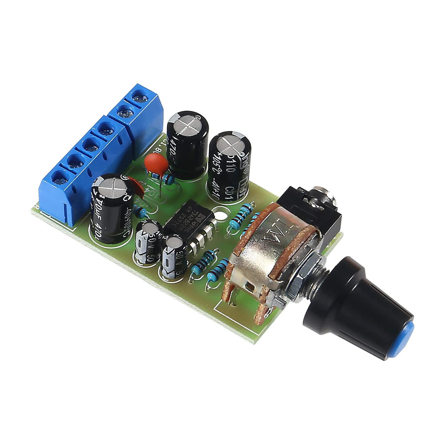 QCCAN 4pcs TDA2822M Audio Amplifier Board 2.0 Channel Stereo AMP Mini AUX Audio Amplifier Module DC1.8-12V