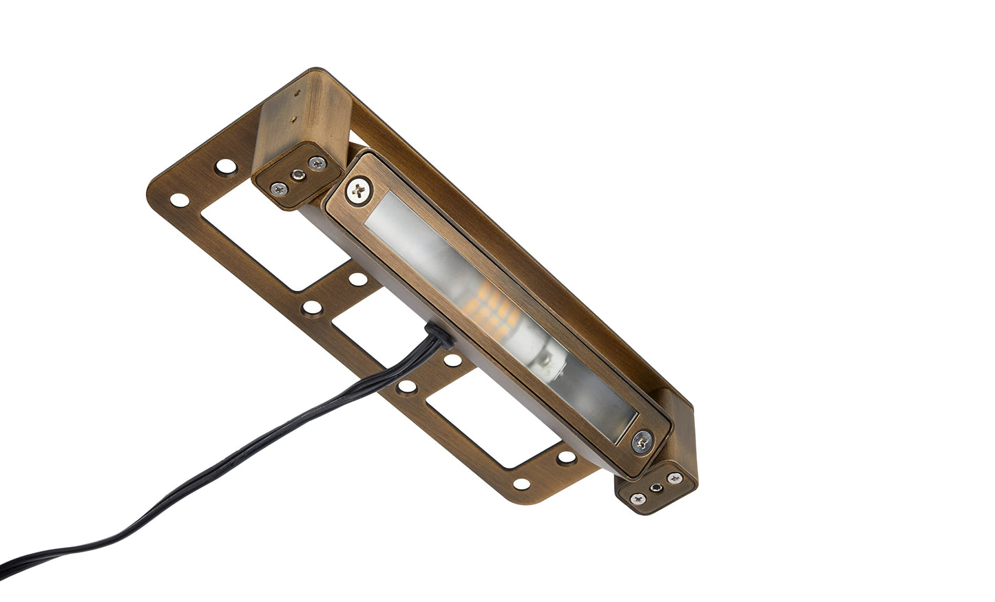 VOLT 12V G2 Rotatable/Pivoting Brass Hardscape Light (Bronze) with 25-Foot Lead Wire for Low Voltage Outdoor Step, Deck, Masonry & Wall Lighting