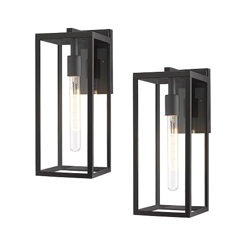 Bestshared Outdoor Wall Lantern, Anti-Rust Exterior Wall Sconce Light Fixtures, Front Door Mount Light, Outdoor Lighting Fixture, Black Wall Lamp