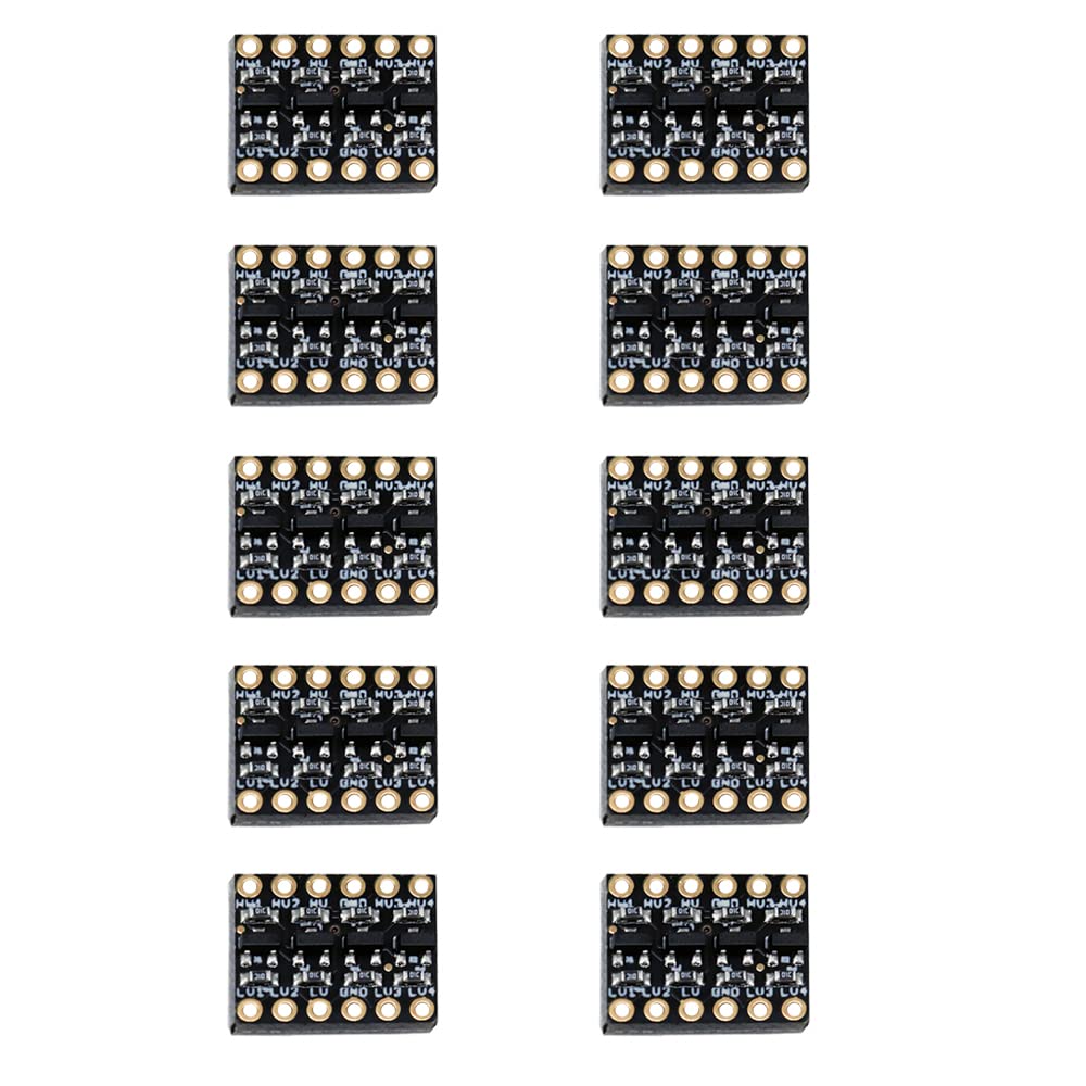 Treedix 10PCS Logic Level Converter Module 4 Channel IIC I2C 3.3V to 5V Bi-Directional Shifter Module for SPI Bus Signals Serial Compatible…