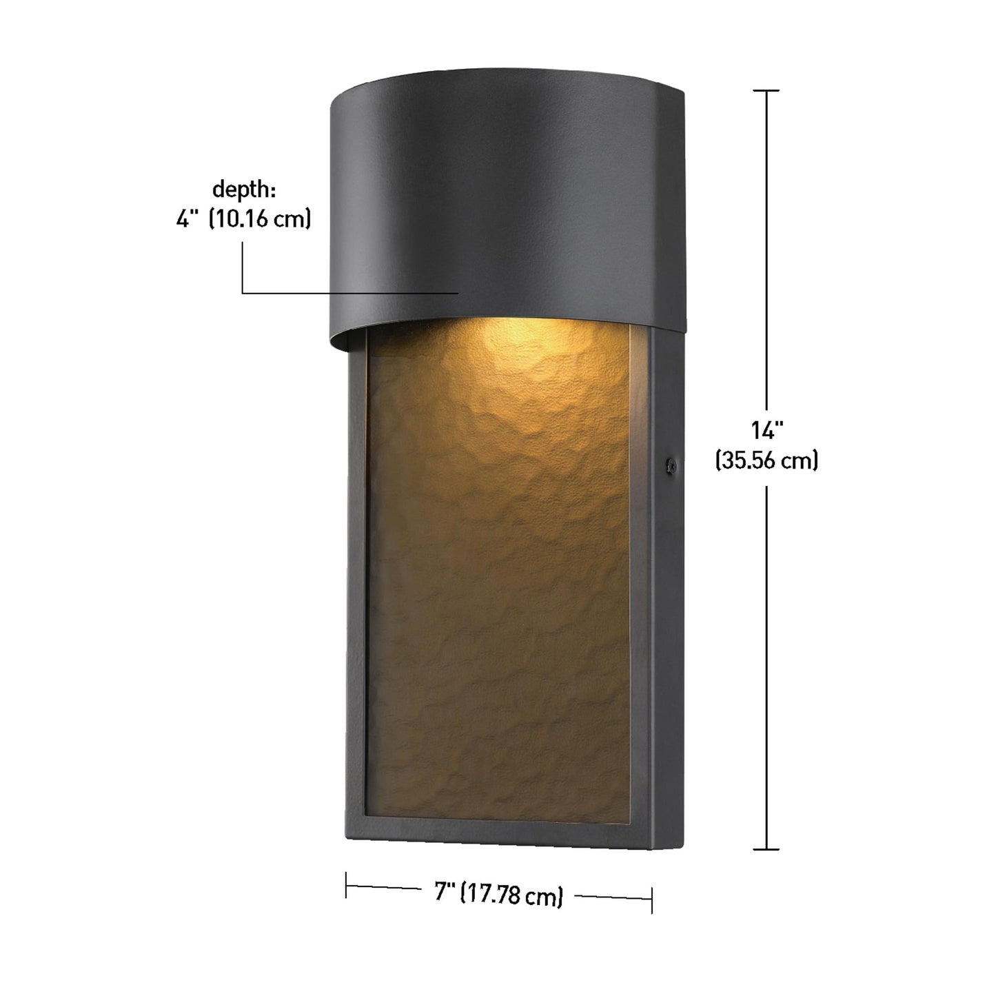 Globe Electric 44227 1-Light Outdoor Wall Sconce, Bronze Finish, Amber Water Glass Shade, Integrated 8.5W LED, Weather-Resistant Modern Outdoor