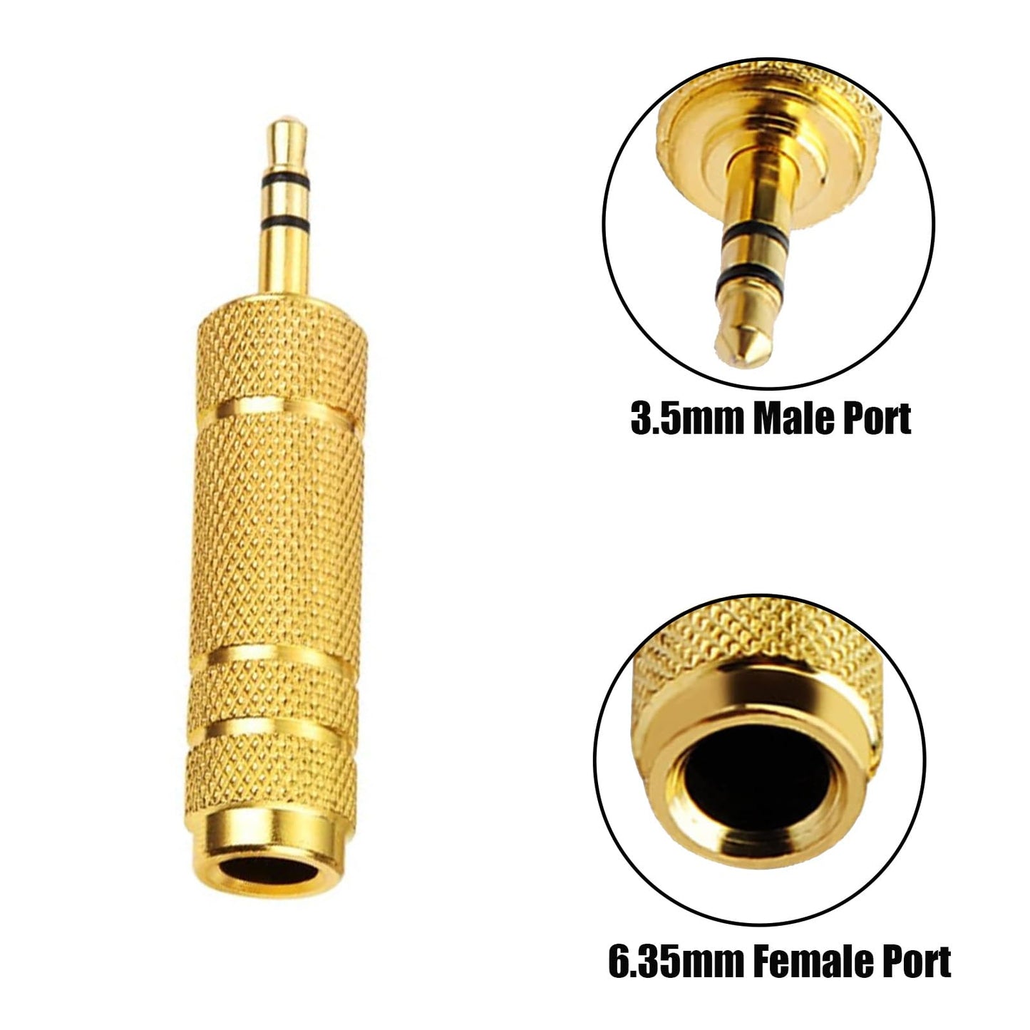 hrsyyl 8pcs Audio Jack Adapter 6.35mm to 3.5mm Auxiliary Audio Adapter Sets 4pcs 6.35mm Male to 3.5mm Female Audio Adapter and 4pcs 1/4 Female to 1/8