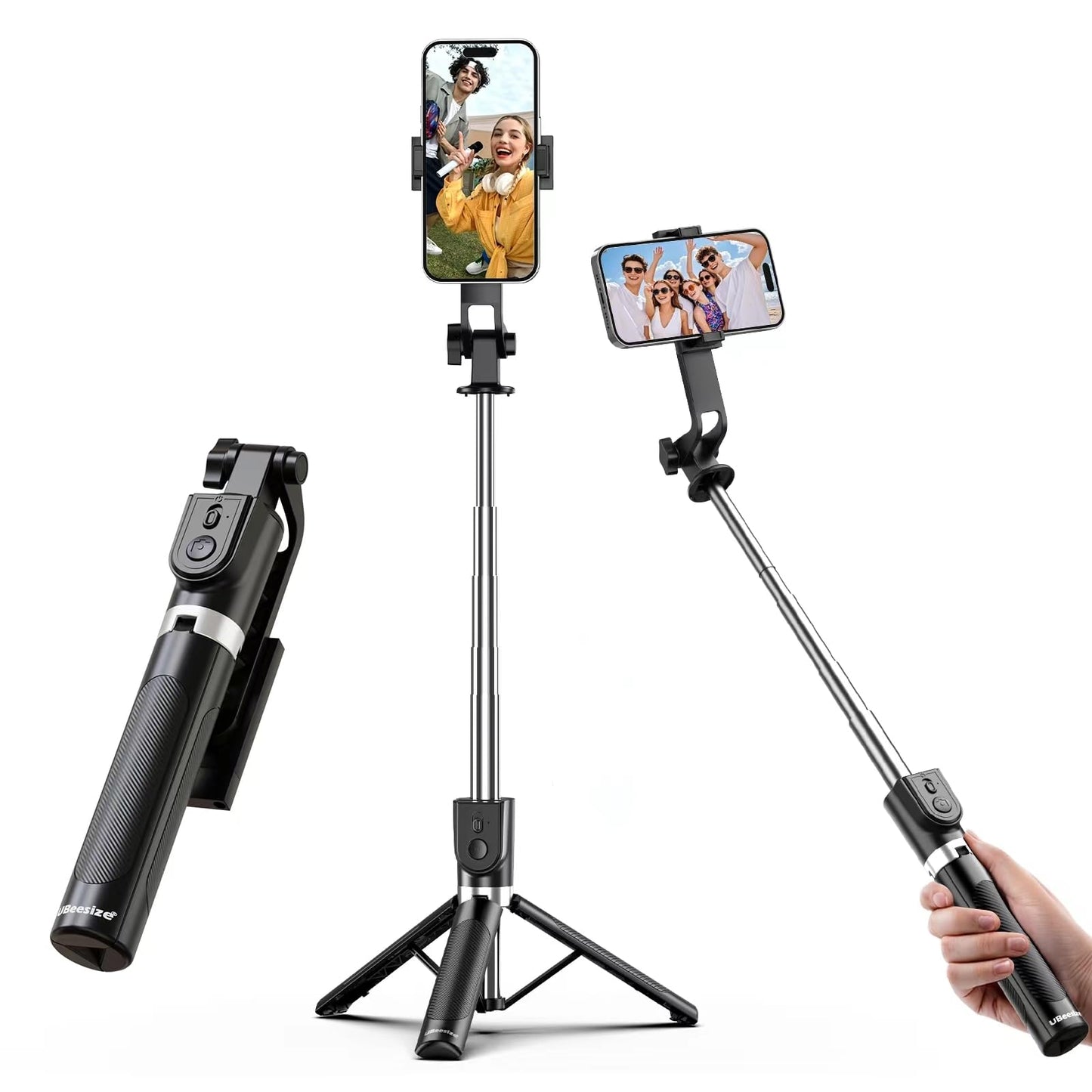 UBeesize Selfie Stick Tripod for iPhone and Android, 52'' Extendable Phone Tripod Stand with Remote, Portable Selfie Sticks with Phone Holder