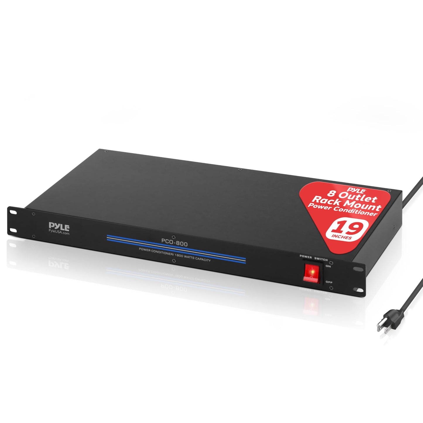 Pyle-Pro PCO800 19'' Rack Mount 1800 Watt Power Conditioner w/ 8 Outlets