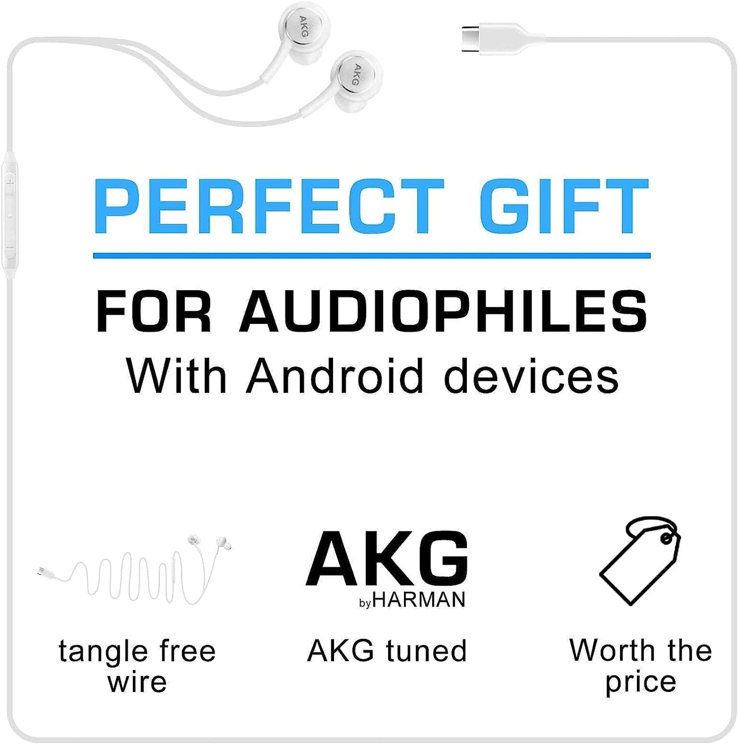 UrbanX 2021 Stereo Headphones for Samsung Galaxy S20 FE, Galaxy S20, Note 20 Ultra, Note 10, Note 10+, Galaxy A33 5G, A53 5G, M52, M53, A73 5G…