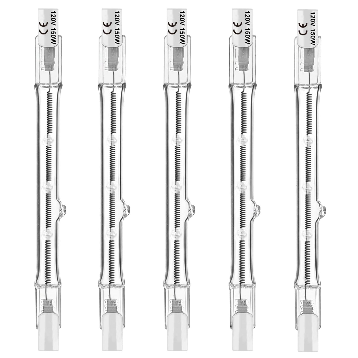 Jaenmsa R7S 150W Halogen Light Bulbs 118mm, 150 Watt J Type T3 Bulbs 120V, 4.6 Inch R7S Halogen Work Light Bulb with Double Ended Light Bulbs