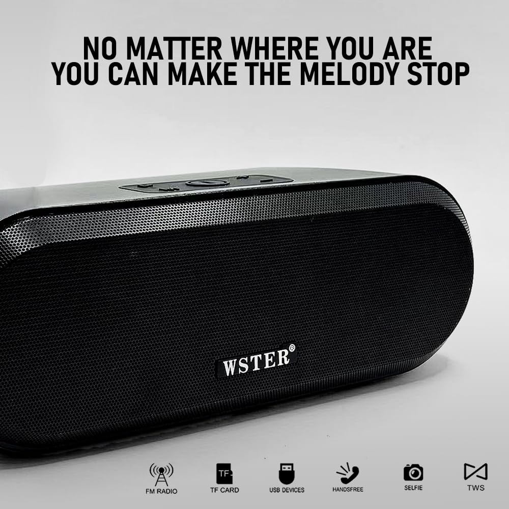 WSTER WS-820 Bluetooth Replica Speaker - Wireless Portable Home Audio Speakers with HD Sound, 40W Output, TWS Pairing, FM, USB/TF Playback, Built-in