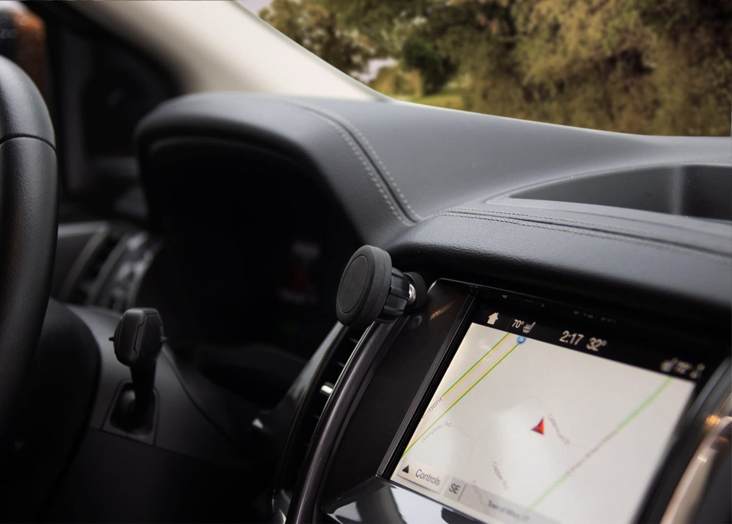 Course Motorsports Direct Fit Phone Mount - Ford Ranger (2017+) with Navigation Cradle Head - No Charging Manual Closing (Black) Left or Right