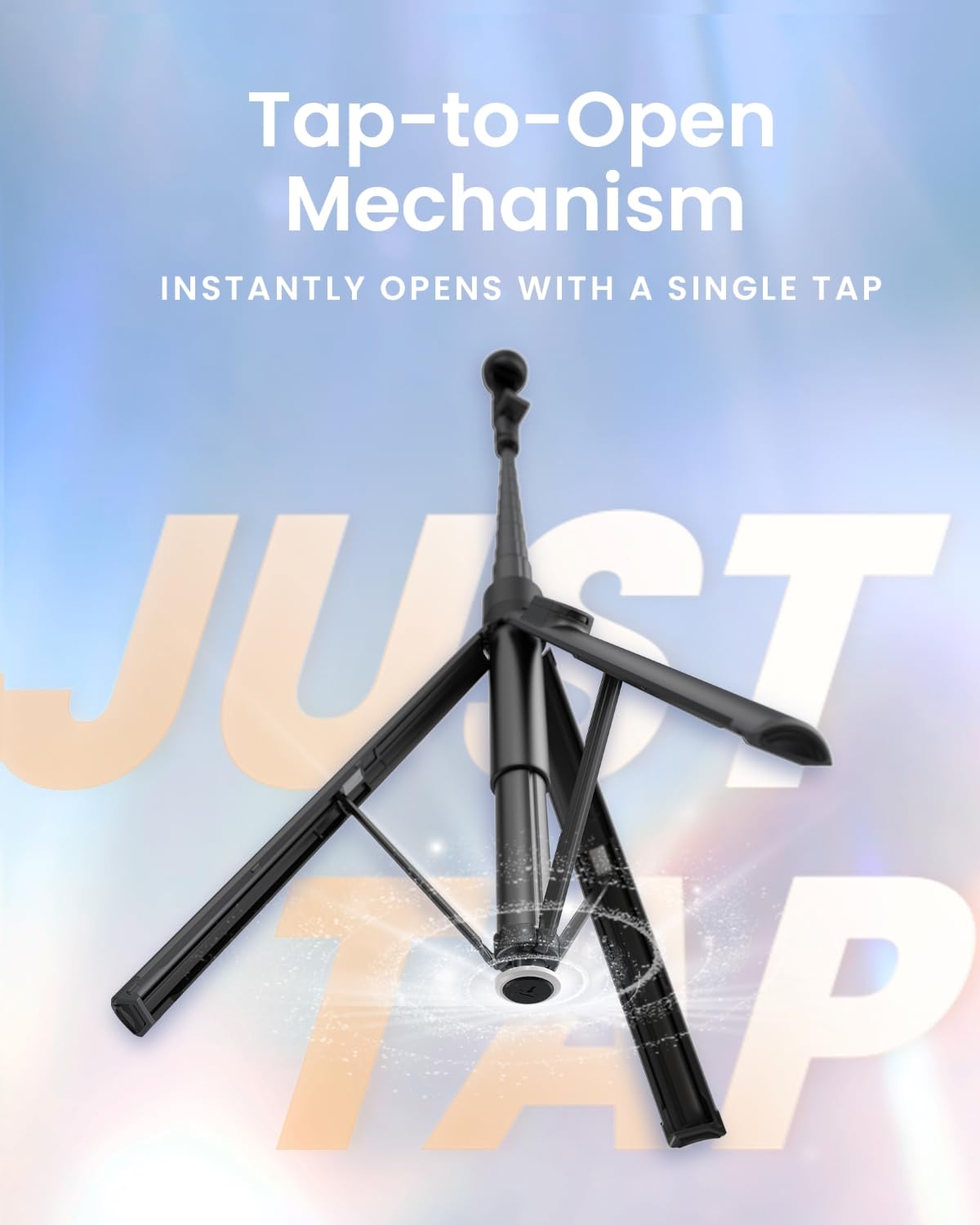KraftGeek 66" JustTap Phone Tripod for iPhone, Automatic Selfie Stick for Cell Phone, Tripod Stand with Remote for Video Recording, Black