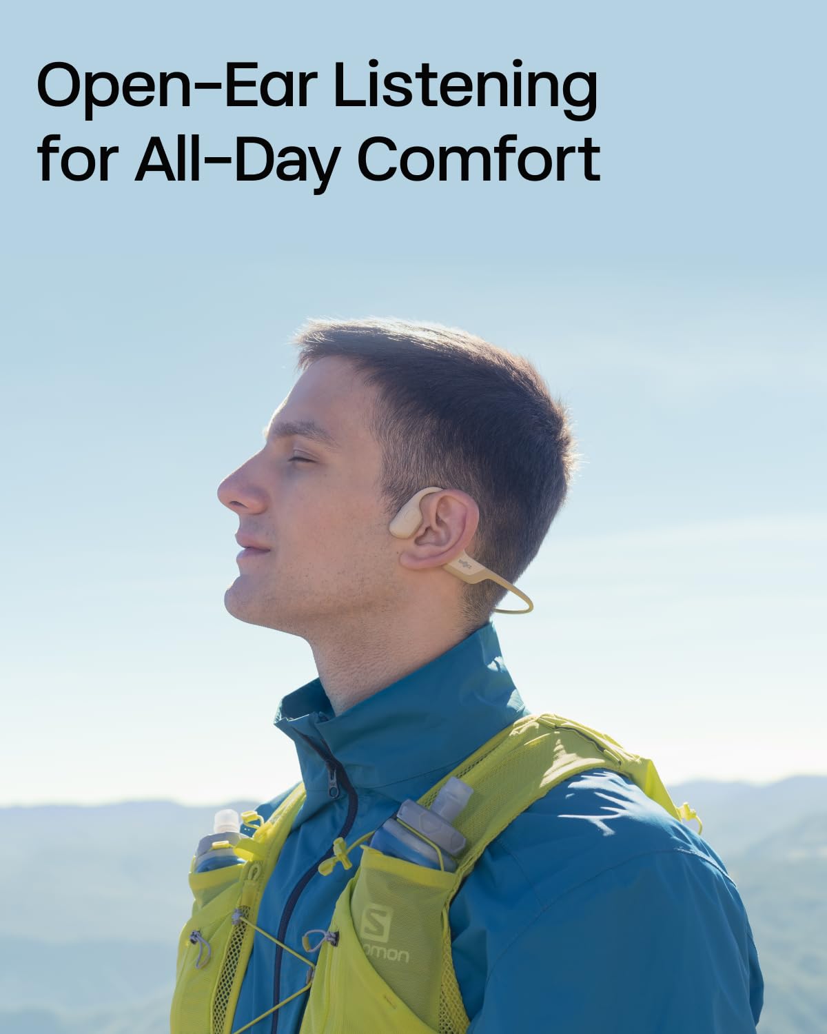 SHOKZ OpenRun Pro - Open-Ear Bluetooth Bone Conduction Sport Headphones - Sweat Resistant Wireless Earphones for Workouts and Running with Premium