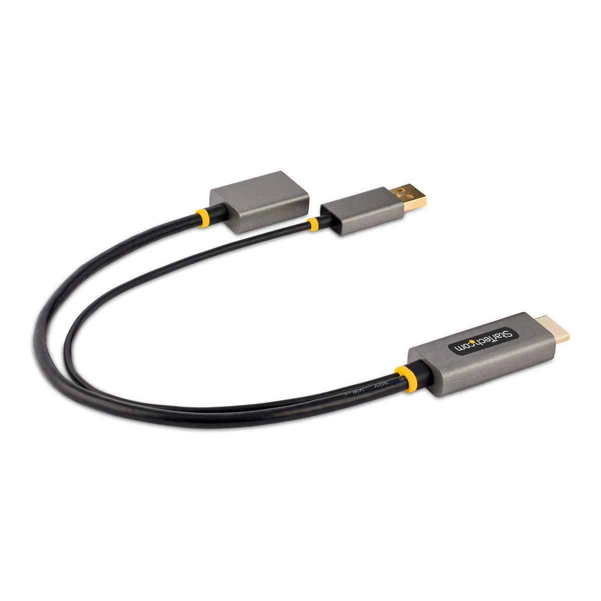 StarTech 1ft Active HDMI 2.0 to DP 1.2 Cable, 4K 60Hz, HDR, USB Powered