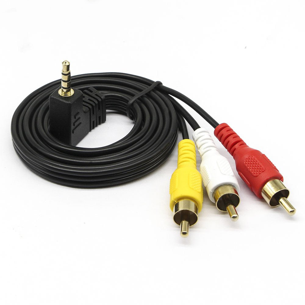 QiCheng&LYS 3.5 mm to RCA AV Camcorder Video Cable,3.5mm Male to 3RCA Male Stereo Audio Video AUX Cable Smartphones,MP3, Tablets,Speakers,Home Theater
