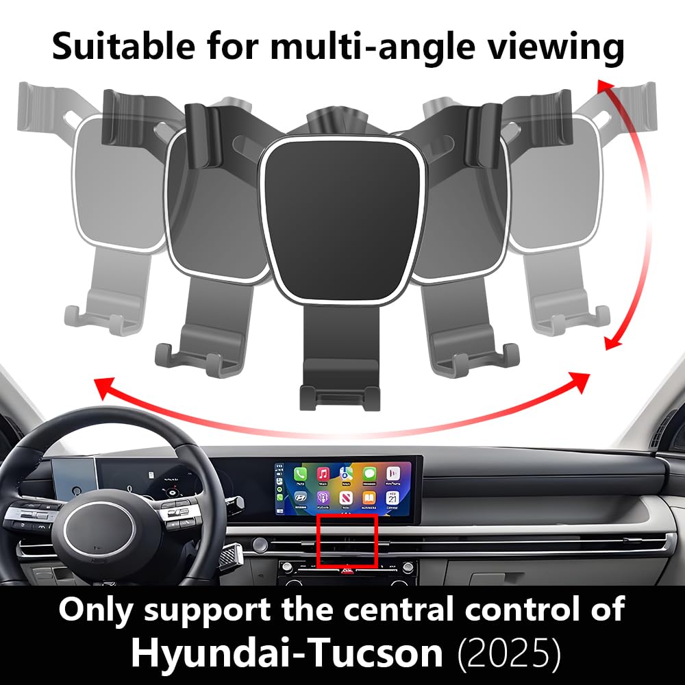 LUNQIN Car Phone Holder for Hyundai Tucson 2025 2026 ?Santa Cruz 2025 2026 Auto Accessories Navigation Bracket Interior Decoration Screen Dash Board