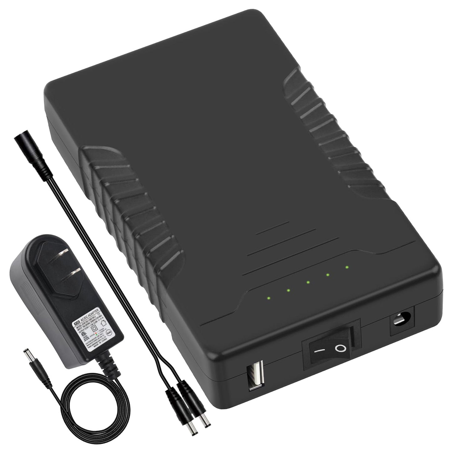 Talentcell Rechargeable 12V 6000mAh/5V 12000mAh DC Output Lithium ion Battery Pack for LED Strip/CCTV Camera/Telescope/Modem and More, Portable Li-ion