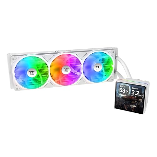 Thermaltake TH360 V3 Ultra ARGB CPU Liquid Cooler; Intel/AMD; 1x360mm 500~2500rpm Single Frame ARGB Fan; 3.95" TFT 720x720p LCD; Rotatable Pump Head