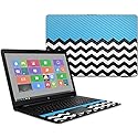 MightySkins Carbon Fiber Skin for HP 17T Laptop 17.3" (2017) - Baby Blue Chevron | Protective, Durable Textured Carbon Fiber Finish | Easy to Apply…