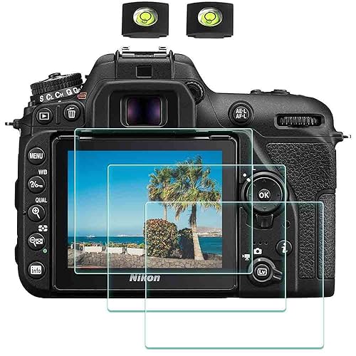 ULBTER Screen Protector Appliable for Nikon D7500 Camera with Hot Shoe Cover, 0.3mm 9H Hardness Tempered Glass Flim, Anti-Scrach Anti-Fingerprint