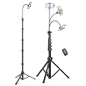 Nineigh Phone Tripod, 85" Tripod for Cell Phone iPhone with Gooseneck, Aluminum Tripods Stand for Video Recording Photo Vlog, Travel Cellphone Tripod