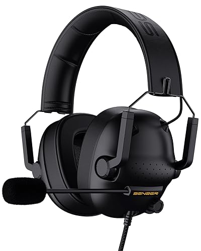 SENZER SG500 Surround Sound Pro Gaming Headset with Noise Cancelling Microphone - Soft Memory Foam Padding - Portable Foldable Headphones for PC, PS4