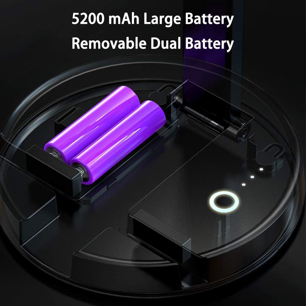 Qudodo Table Fan USB Desk Fan,Portable Adjustable Folding Fan with 3 Speed Wind Level,Super Quiet Personal Fan 5200mAh Rechargeable Battery for Office