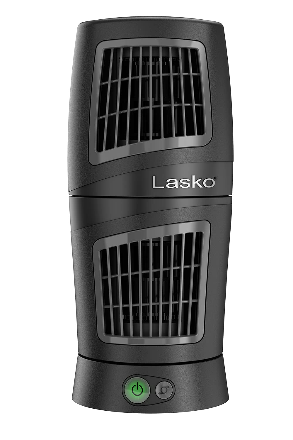 Lasko 12" Twist-Top™ 3-Speed Portable Tower Table Fan Widespread Oscillation for Bedroom, Office, Black, 4911