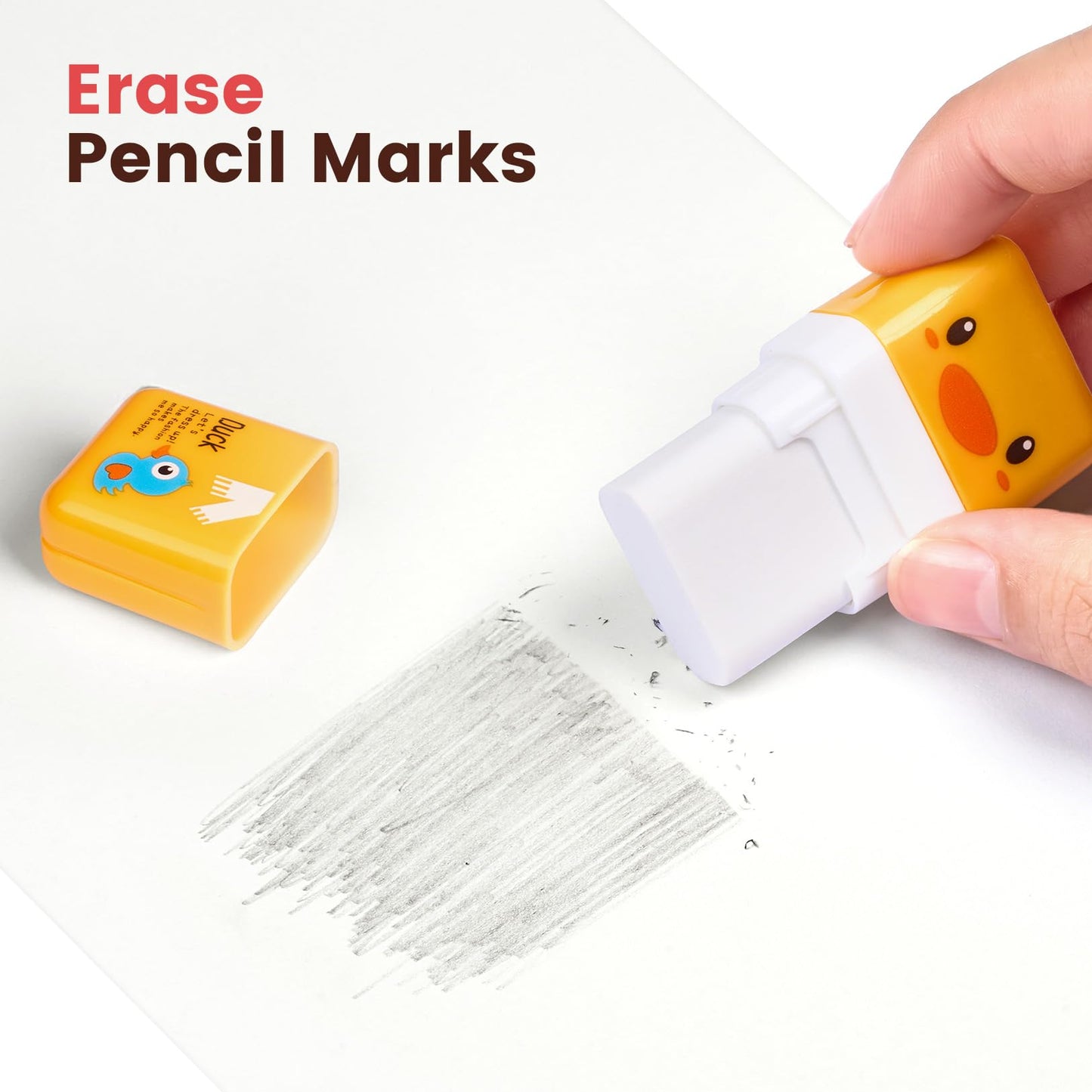 Sooez 12 Pack Pencil Erasers, Cute Erasers Pencil Eraser w/Clean up Roller