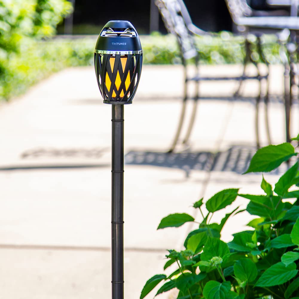 Limitless Innovations TikiTunes Portable Bluetooth Wireless Speaker (Bundle) with Adjustable 40” Pole and Ground Stake - Black