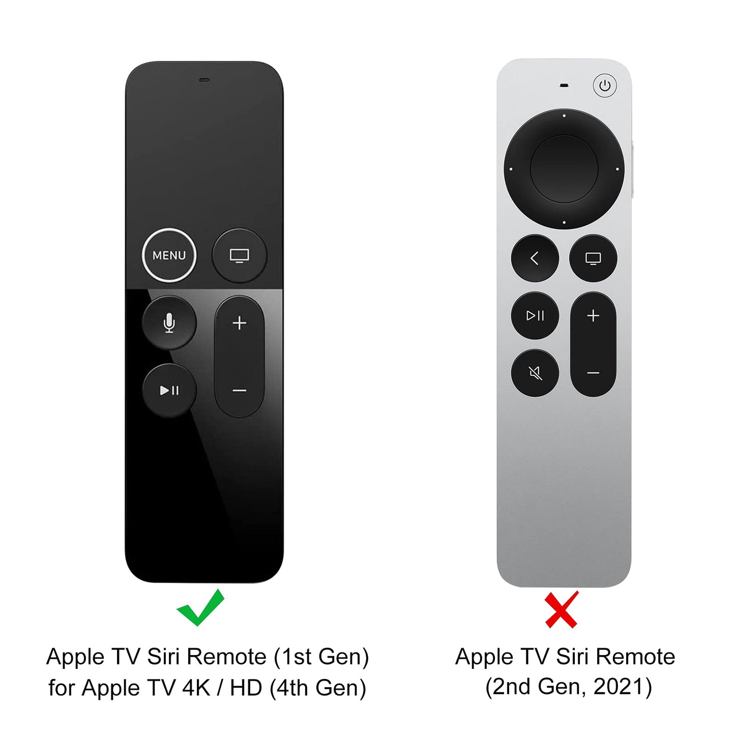 SITHON Silicone Case for Apple TV Siri Remote (1st Generation), Lightweight Shockproof Anti Slip Protective Cover for Apple TV 4K Siri Remote