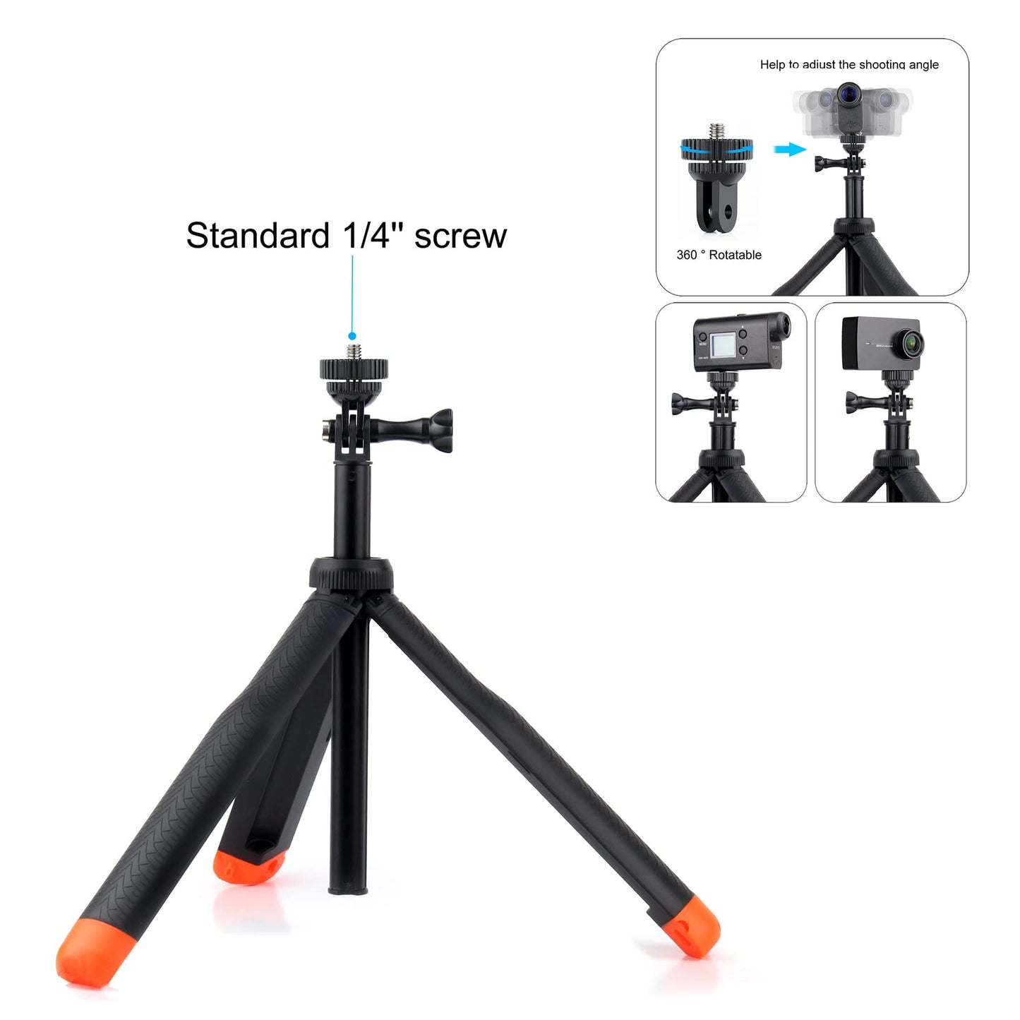GEPULY Floating Selfie Stick Underwater Hand Grip for GoPro Hero 13, 12, 11, 10, 9, 8, Insta360 Ace Pro 2, DJI OSMO Action 6 5 Pro 4 3 and Most Action